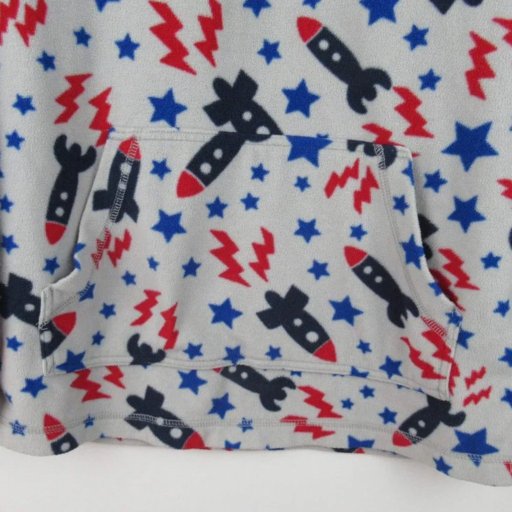 Hanna Andersson Space Rocket Quarter Zip Fleece Sweater sz 160 cm US 14/16